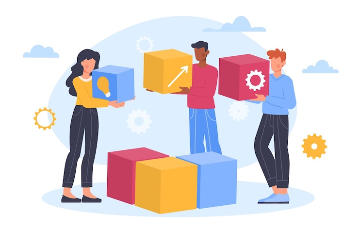 Vector people with joint work vector concept