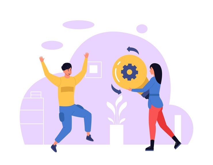 Vector 전구 창의적인 사업 아이디어를 가진 사람들 창의적 사고를 가진 직장인