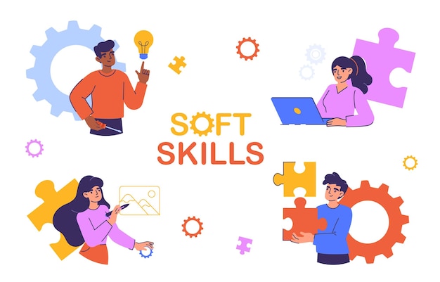 Vector people with soft skills vector concept