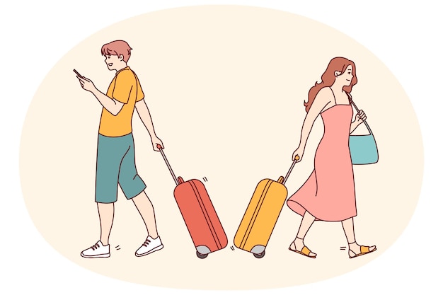 Люди с чемоданами в аэропорту