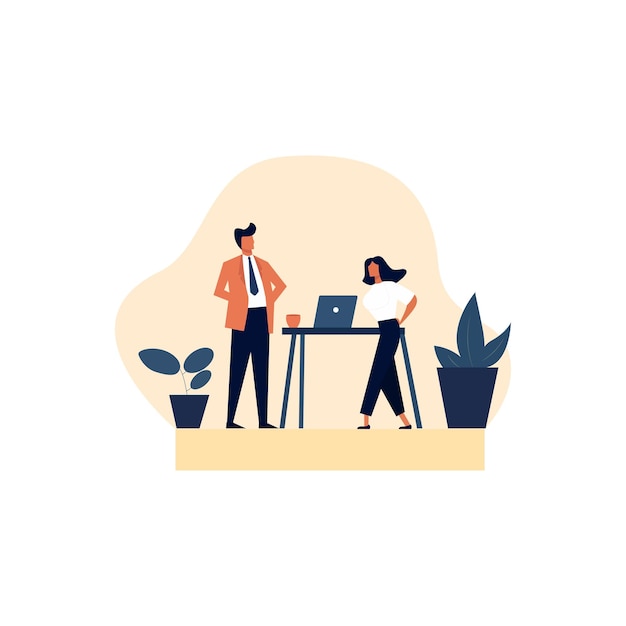 People work in office vector illustration