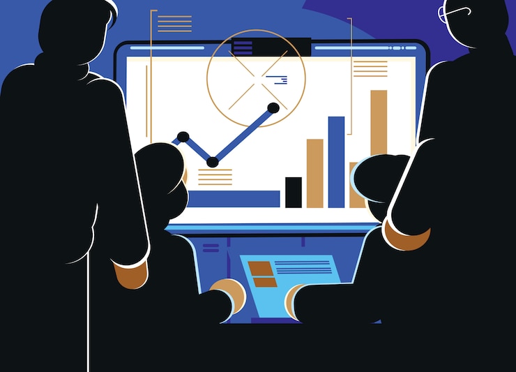 Vector people work in a team