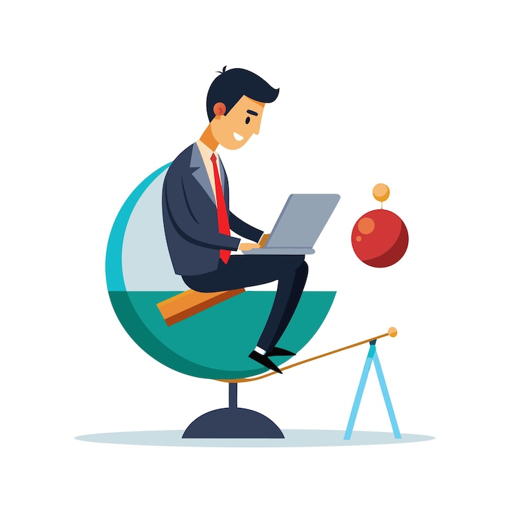Vector people working in the office vector illustration