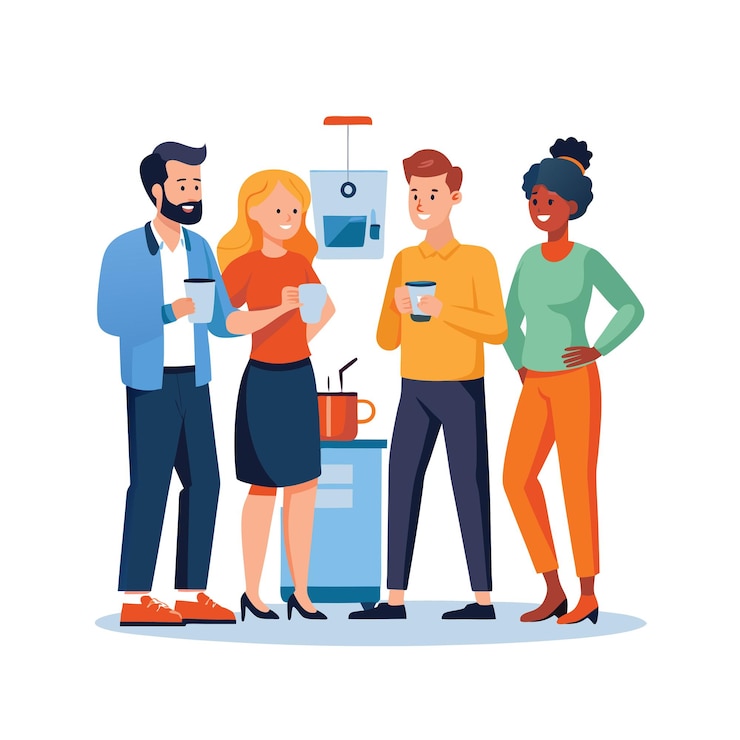 Vector people working in the office vector illustration