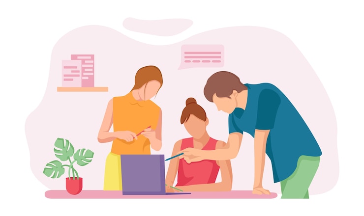Vector people  working in the office