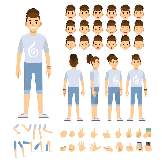 People working vector icon illustration character 