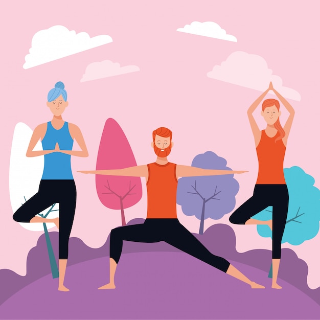 Vector people yoga poses