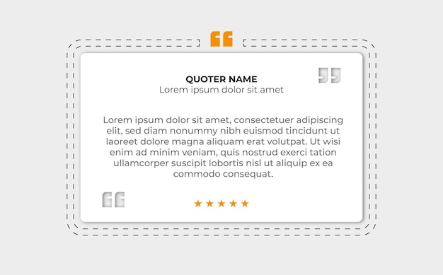 Peoples Feedback Quote template with a text placeholder in trendy paper style