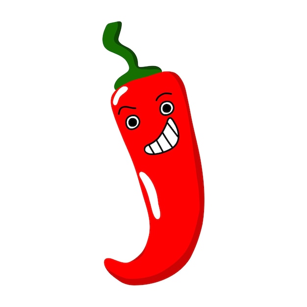 Peperkarakter Red hot chili peper Mild pittig heet extra hete meter Chili level cartoon