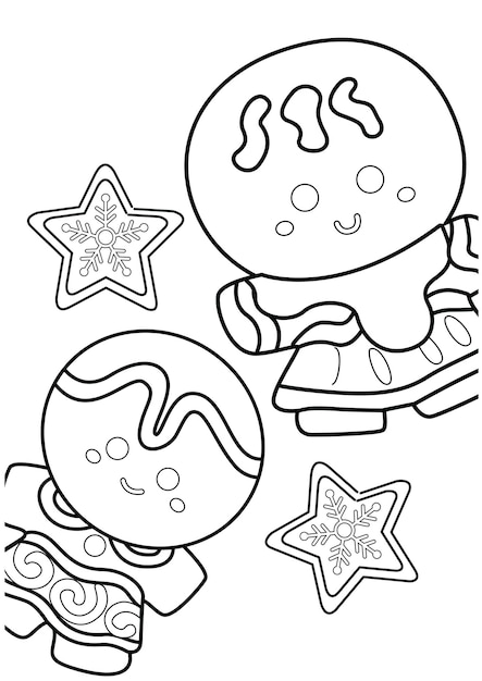 Peperkoek Kerst Kleurplaten A4 voor Kinderen en Volwassenen