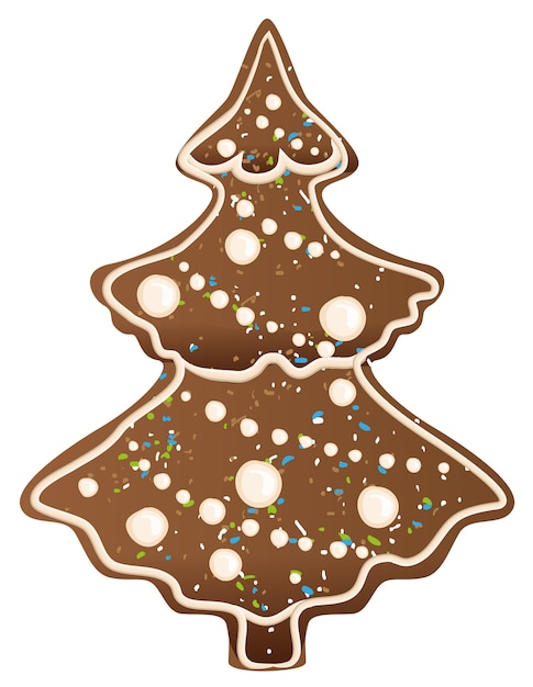 Peperkoek kerstboom vorm. geïsoleerd op witte illustratie