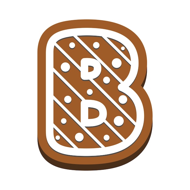 Peperkoek letter B Kerstkoekjes alfabet Ginger cookie lettertype Wintervakantie monogram B