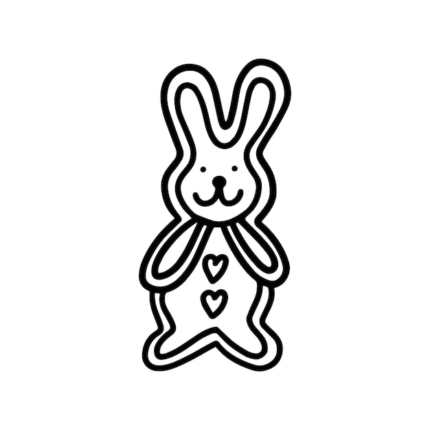 Peperkoekhaas Bunny Doodle-stijl