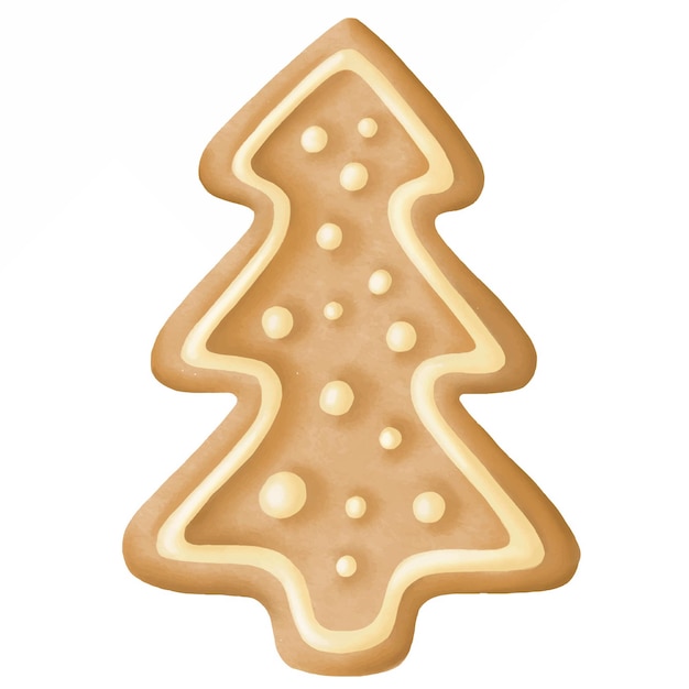 Peperkoekkoekje in een vorm van kerstboom vectorillustratie