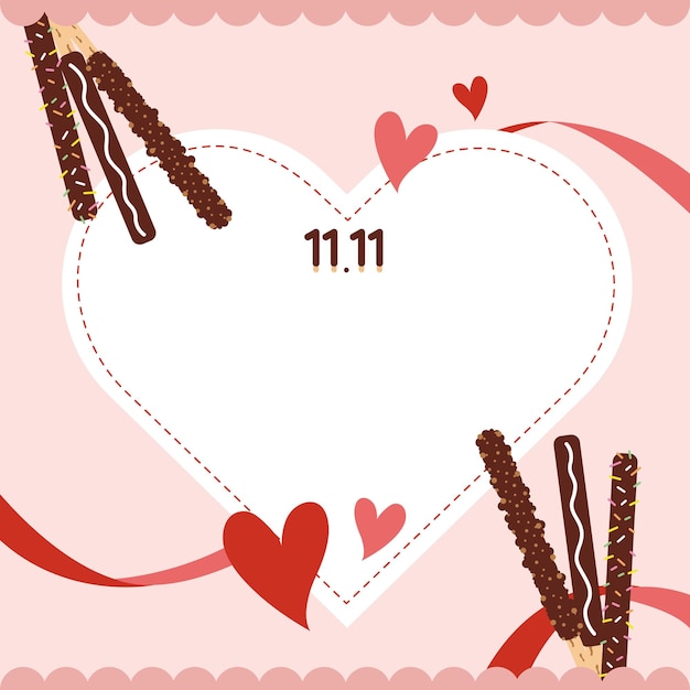 Vector pepero day_cardbackground frame