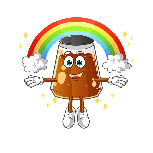 Peperpoeder met een regenboog cartoon vector