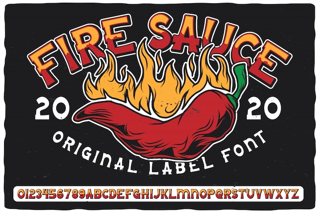 Pepper on fire and font