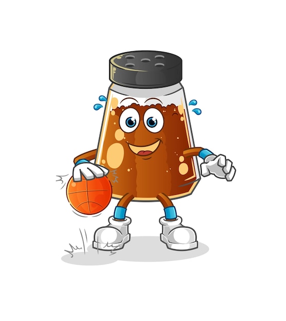 Pepper powder dribble basketball character cartoon mascot vector