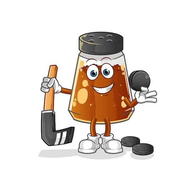 Pepper powder playing hockey vector cartoon character