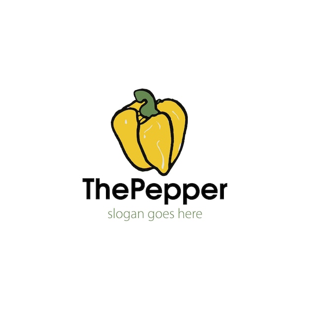 Pepper vector logo and the tomato vector logo