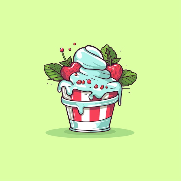 peppermint ice cream clip art illustration