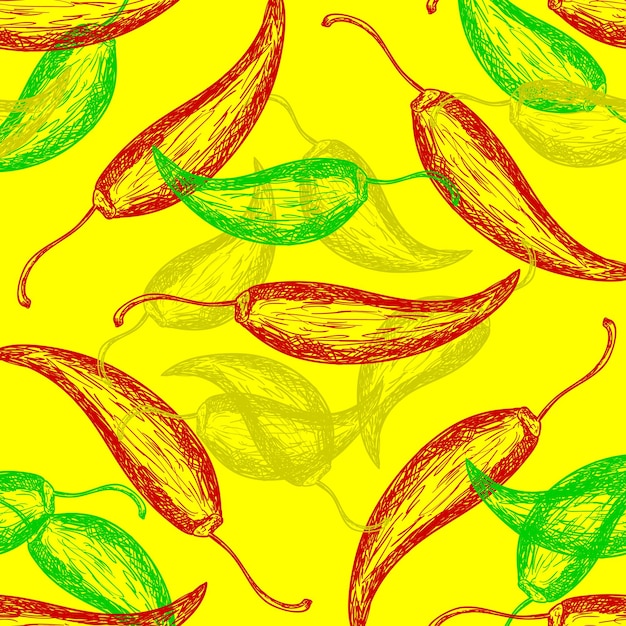 Peppers seamless pattern