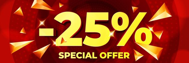 Per cento di sconto sul banner dell'offerta speciale