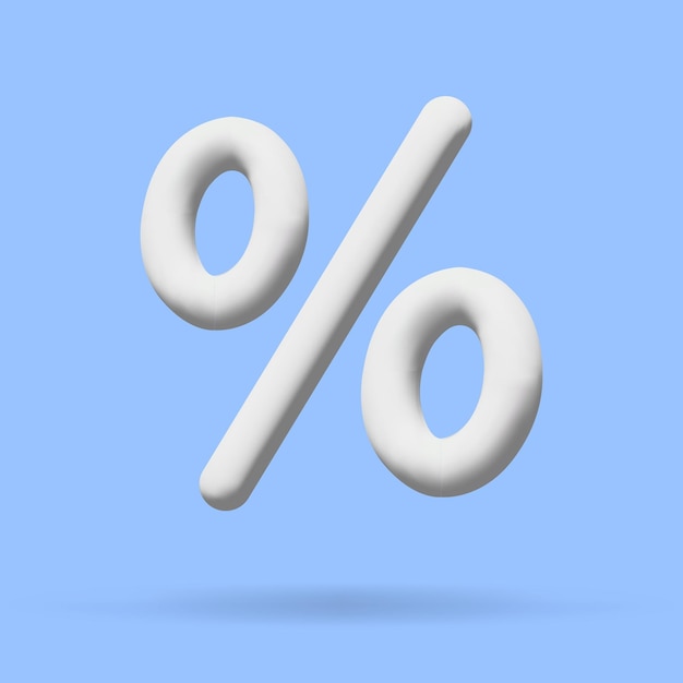 Percent sign Percentage discount sale 3d vector icon illustration