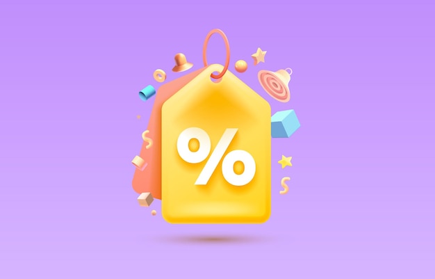 Percentage coupon icon shop offer discount Vector