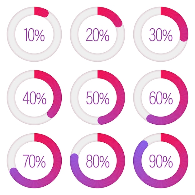 Вектор Процентные диаграммы, установленные для инфографики
