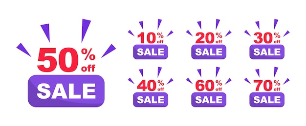 Percentage discounts sale discounts sale tags set