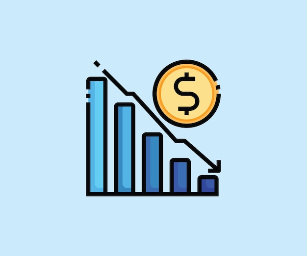 percentage down vector icon design