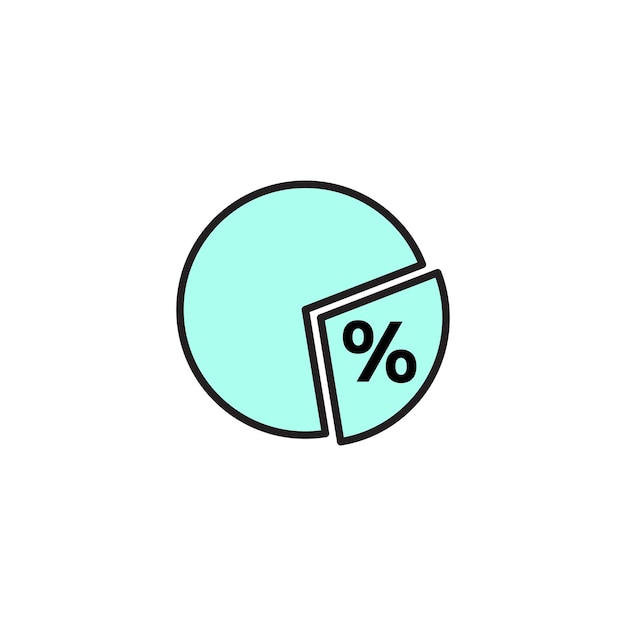 Percentage gekleurde vector icoon op witte achtergrond