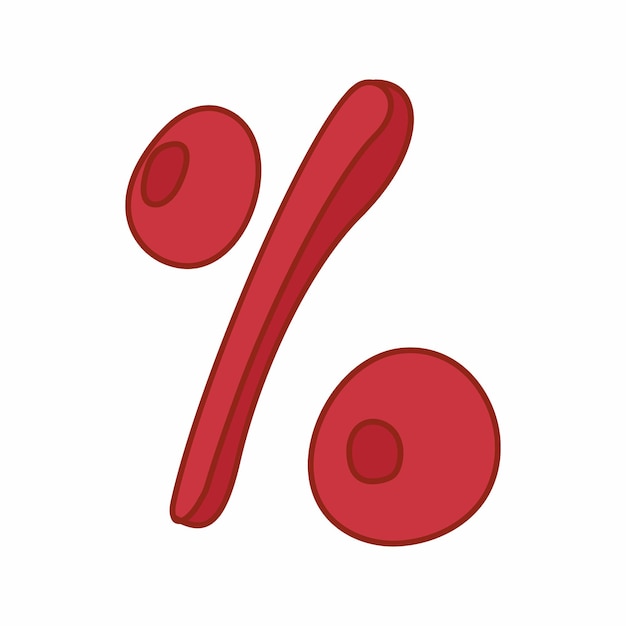Percentage icoon in cartoon stijl geïsoleerd op witte achtergrond Meetsymbool