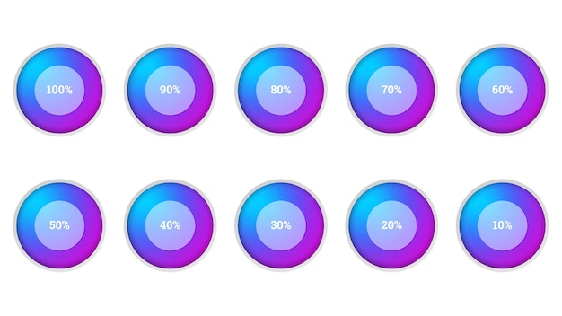 Vector percentage infographics vector illustration in shape of colorful gradient circle