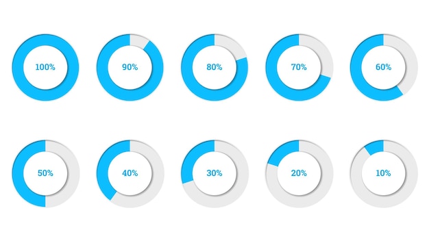 Percentage infographics vectorillustratie in de vorm van een platte cirkelring