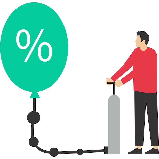 Vector percentage omhoog