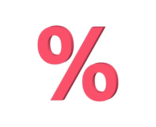 Vector percentage sign 3d icon vector illustration