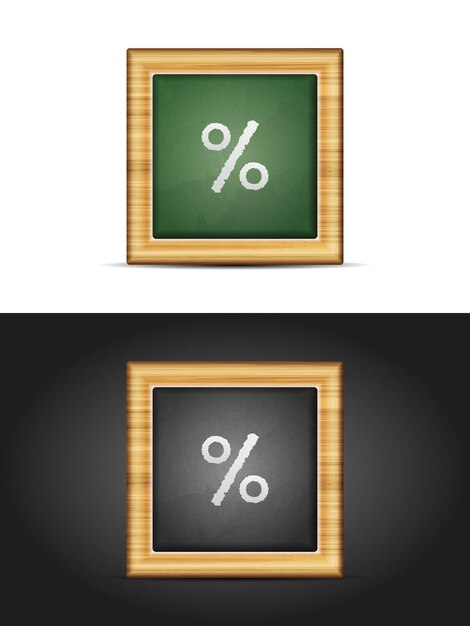 Percentage sign on chalkboard