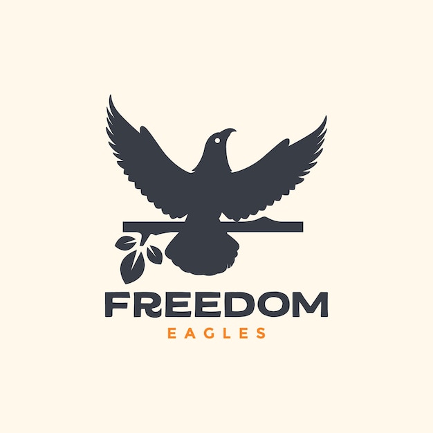 Vector perched animal bird beast wildlife eagle flying freedom vintage minimal logo design vector