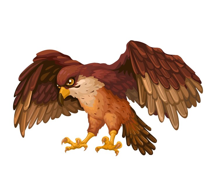 Vector peregrine falcon flying cartoon illustration vector