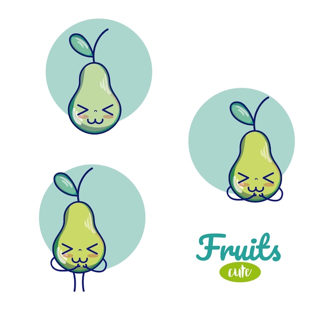 Peren cute fruit tekenfilms