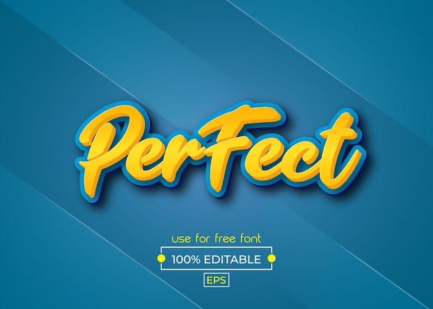 Vector perfect 3d text effect editable font style