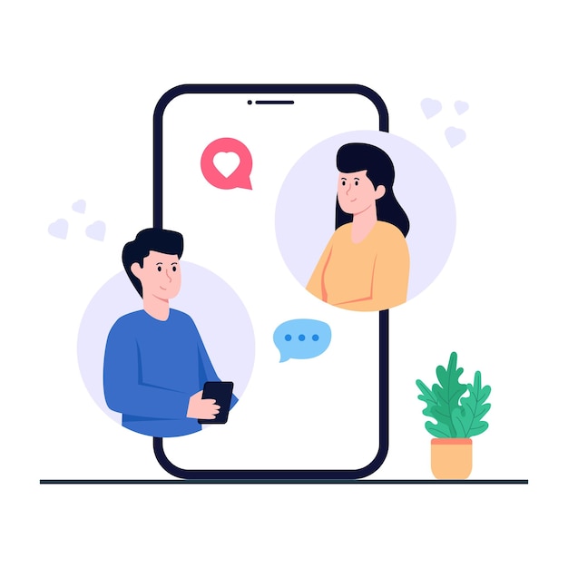 Perfect design icon of online romantic communication