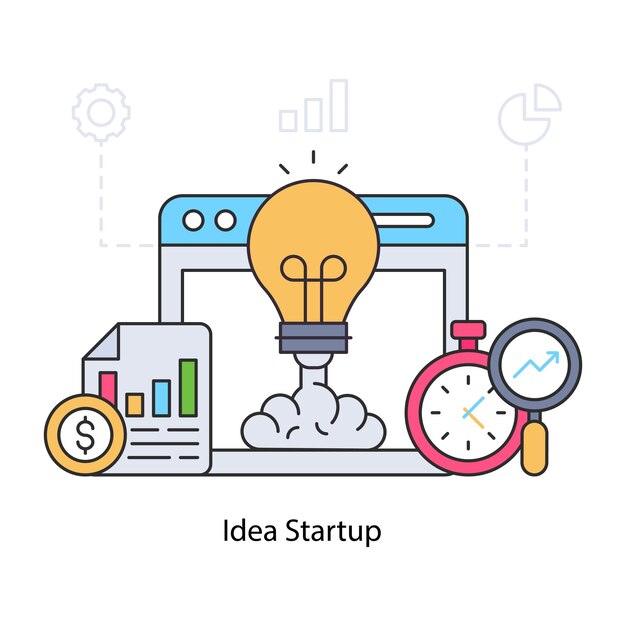 A perfect design illustration of idea startup