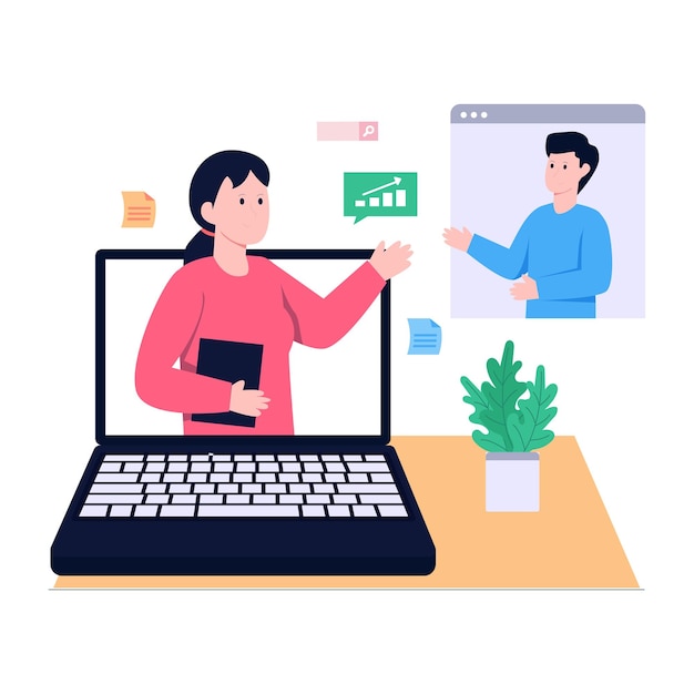 Perfect design illustration of video chat