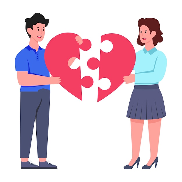 perfect design illustrations of couple patchup