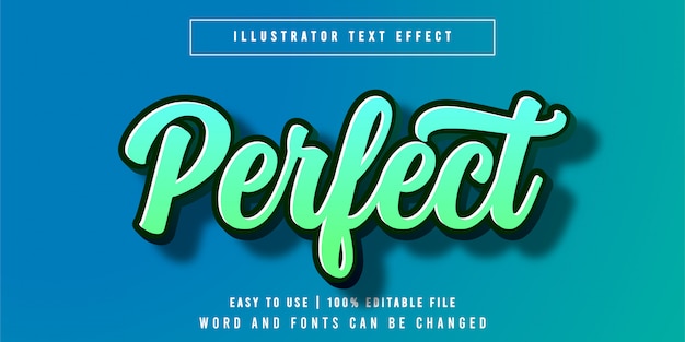 Vector perfect editable text effect font styles