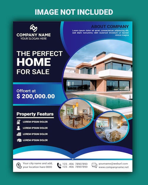 The perfect home for sale real estate flyer design template