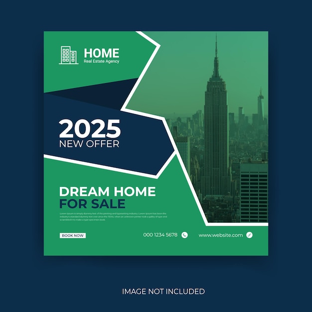 Perfect and modern home sale facebook cover banner template for real estate company